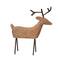 Hello Honey® 14.75" Hand-Carved Mango Wood Reindeer with Metal Legs & Antlers